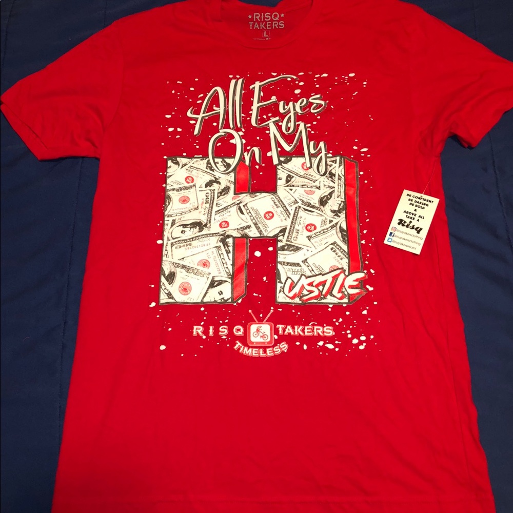 Red “All Eyes On My Hustle” T-Shirt
